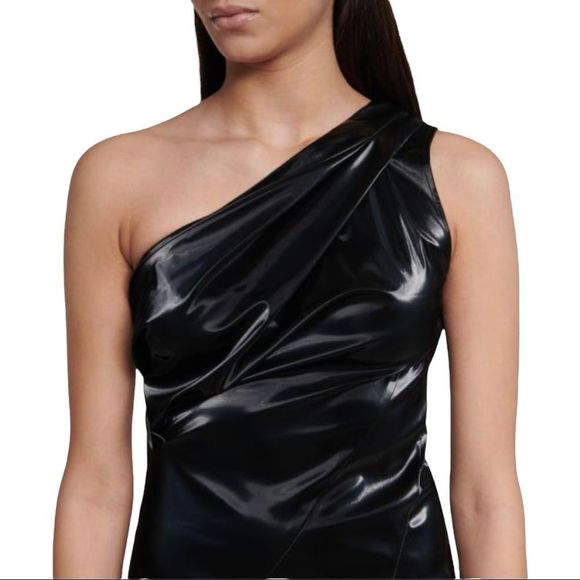 RtA Arie One-shoulder Vinyl Minidress - Picture 3 of 3